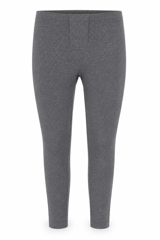 Front view of Preworn women’s grey jogger leggings, 23-inch leg
