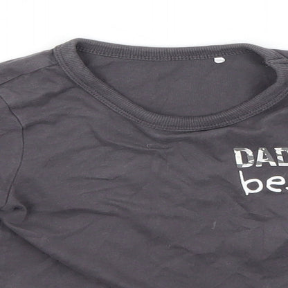 George Boys Grey  Cotton Basic T-Shirt Size 2-3 Years Round Neck  - Daddy's Bestie