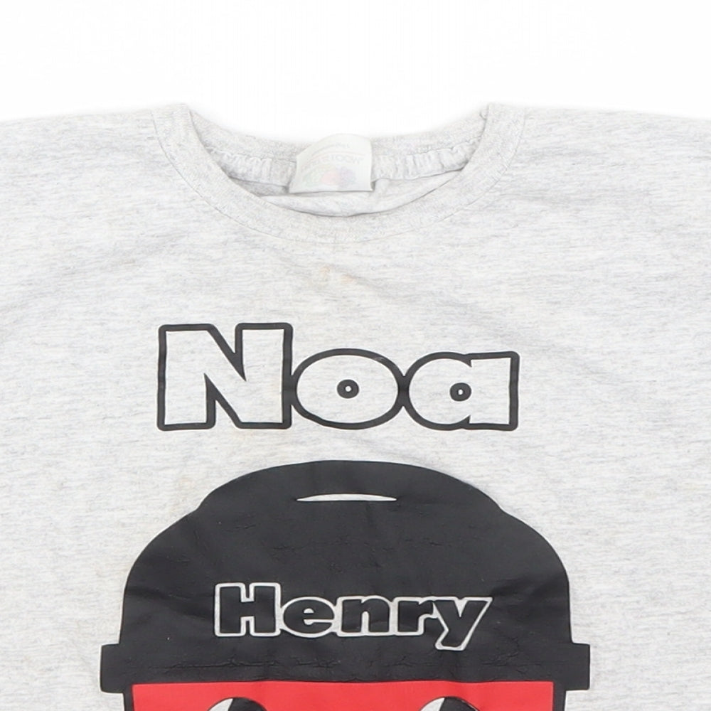Fruit of the Loom Boys Grey   Basic T-Shirt  Round Neck  - Henry Hoover