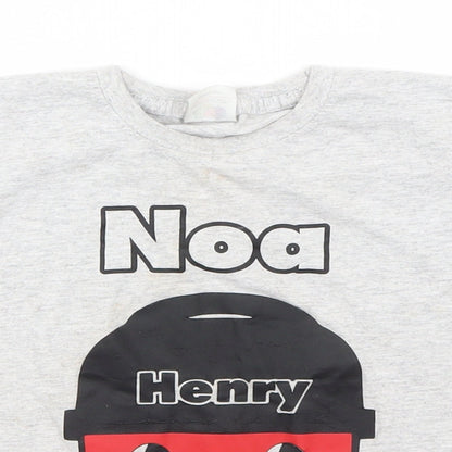 Fruit of the Loom Boys Grey   Basic T-Shirt  Round Neck  - Henry Hoover