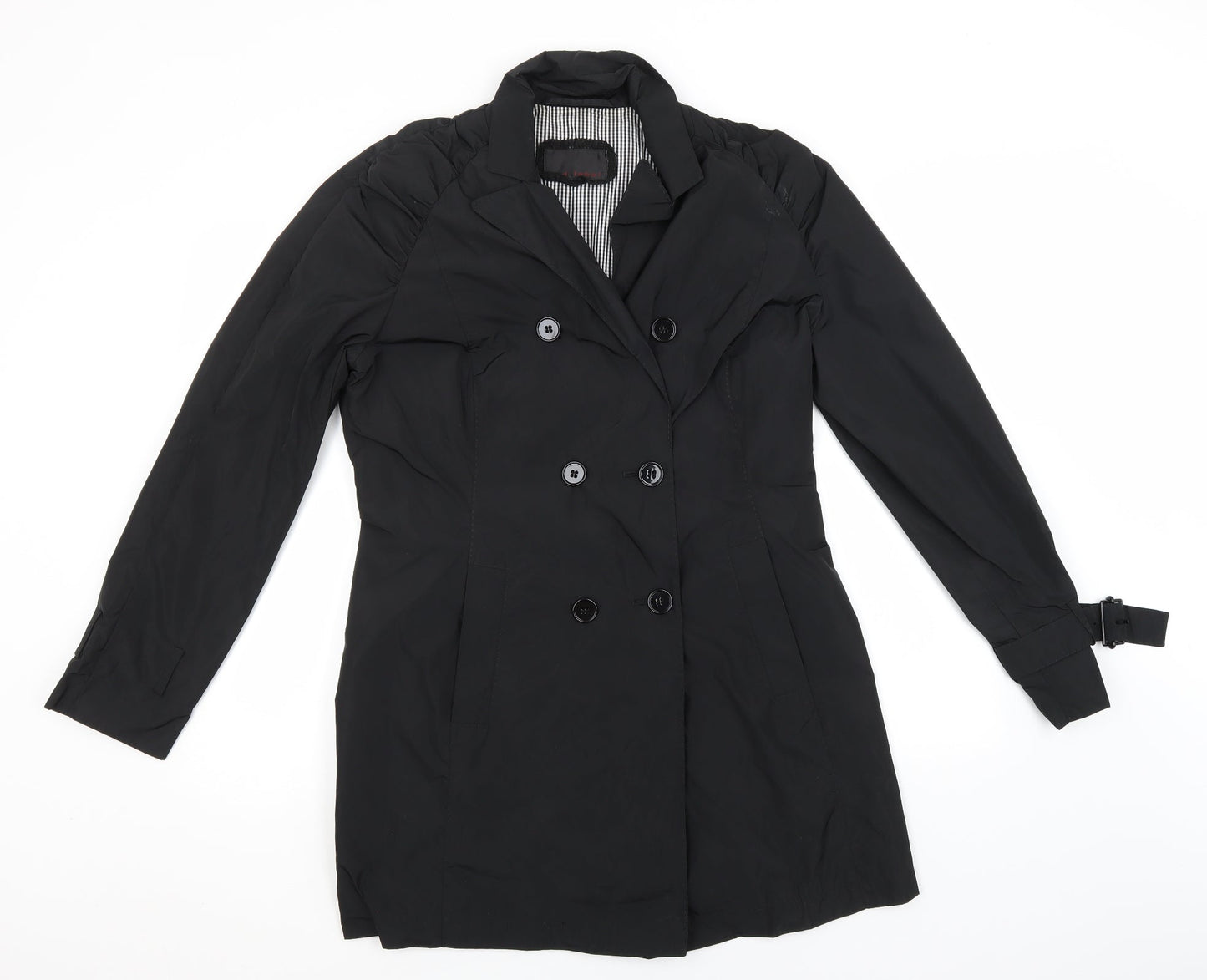 Womens UK Size  Preworn Black Overcoat
