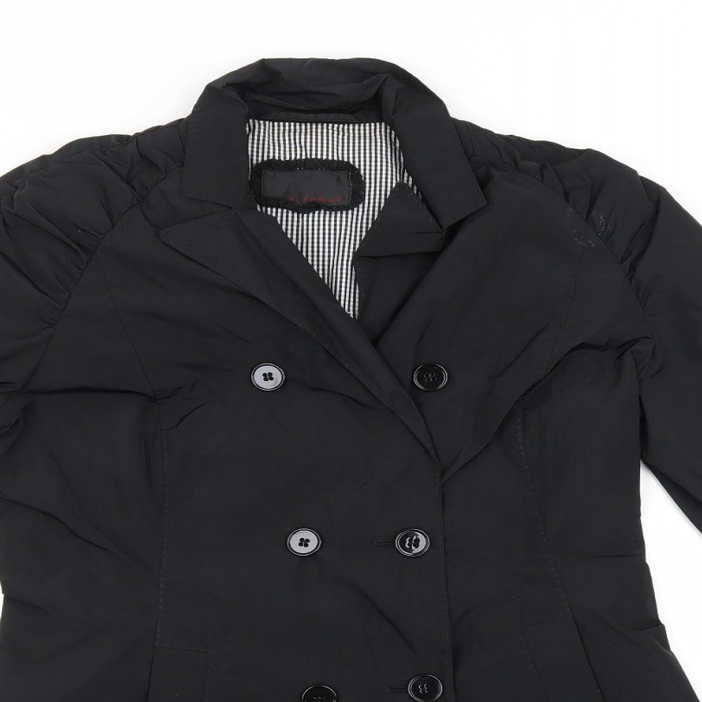 Womens UK Size  Preworn Black Overcoat