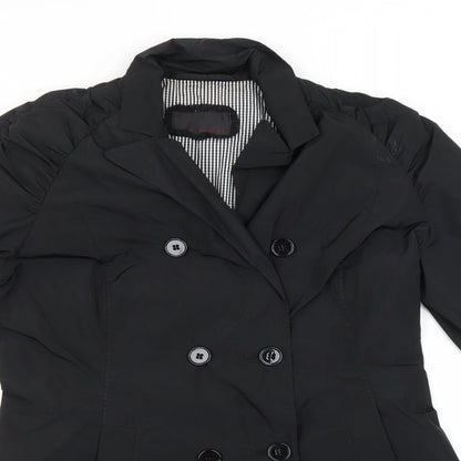 Womens UK Size  Preworn Black Overcoat
