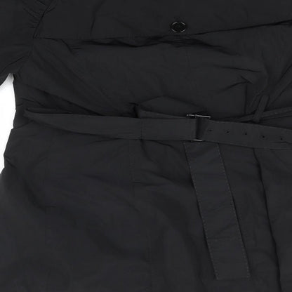Womens UK Size  Preworn Black Overcoat