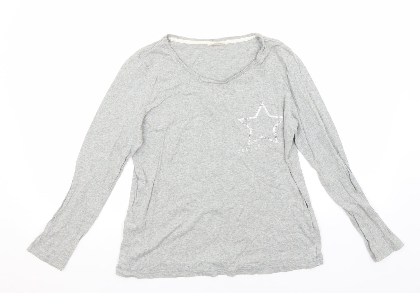 ESMARA Womens Grey  Cotton Basic T-Shirt Size 10 Round Neck