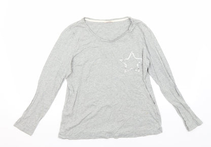 ESMARA Womens Grey  Cotton Basic T-Shirt Size 10 Round Neck