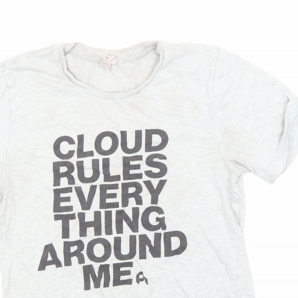 Womens UK Size S Canvas Grey Basic T-Shirt