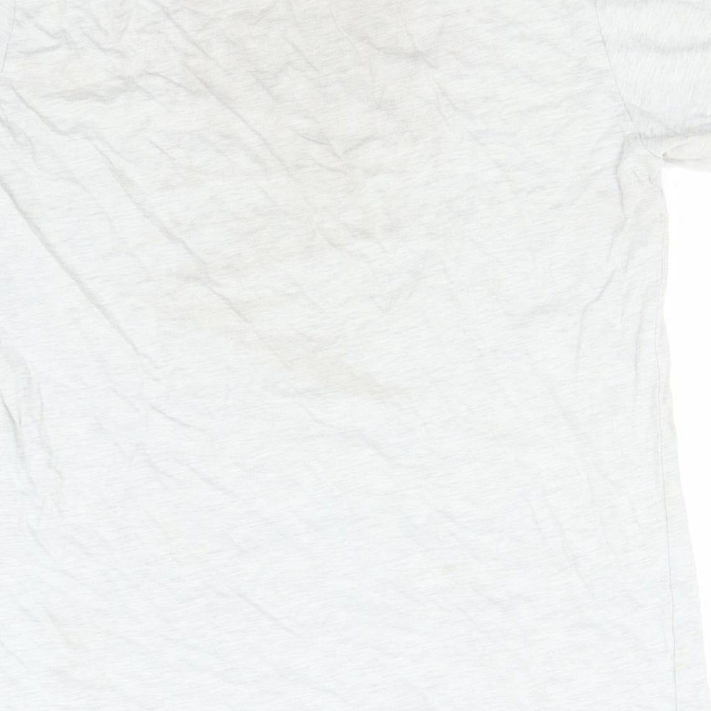 Womens UK Size S Canvas Grey Basic T-Shirt