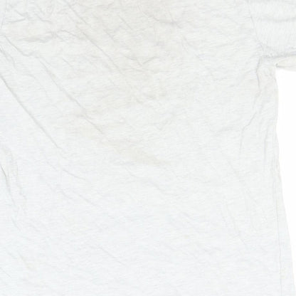 Womens UK Size S Canvas Grey Basic T-Shirt