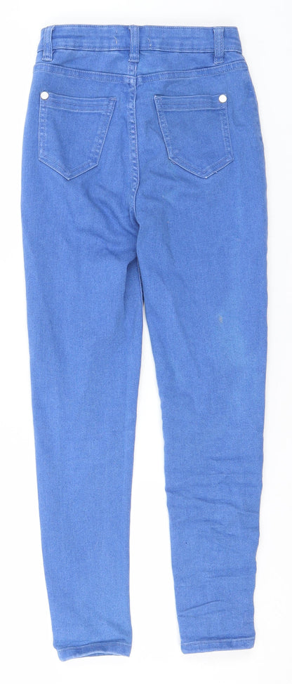 Lipsy Girls Blue  Cotton Straight Jeans Size 11 Years  Regular