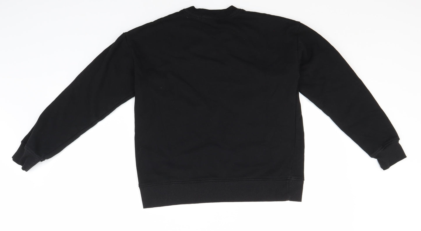 Primark Womens Black Round Neck  Cotton Pullover Jumper Size 4