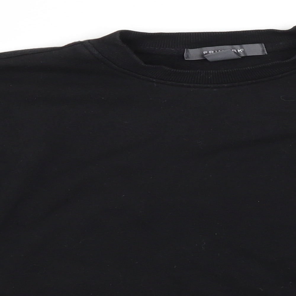 Primark Womens Black Round Neck  Cotton Pullover Jumper Size 4