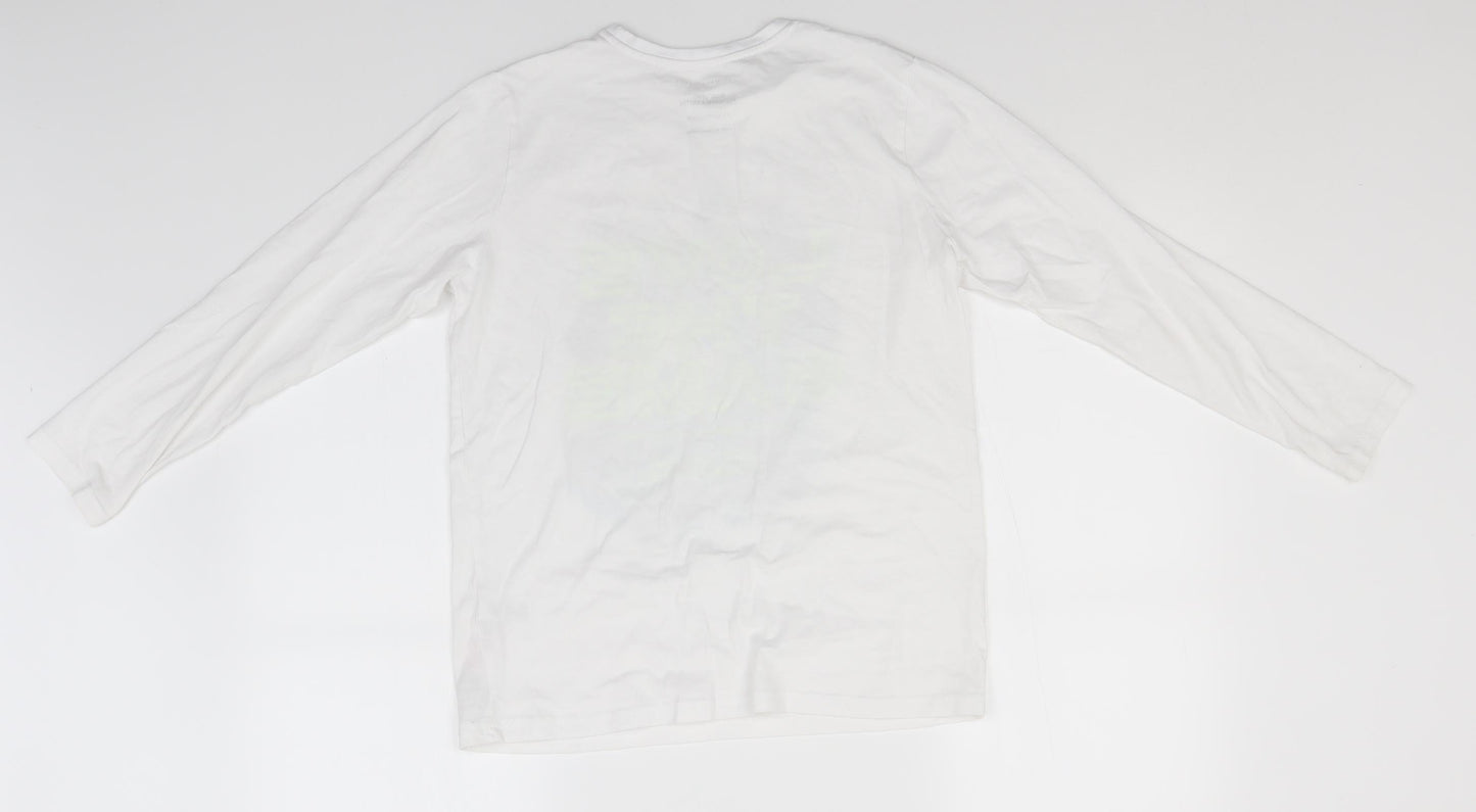 Primark Boys White  Cotton Basic T-Shirt Size 11-12 Years Round Neck  - Love the Game