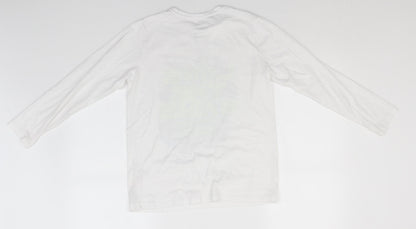 Primark Boys White  Cotton Basic T-Shirt Size 11-12 Years Round Neck  - Love the Game