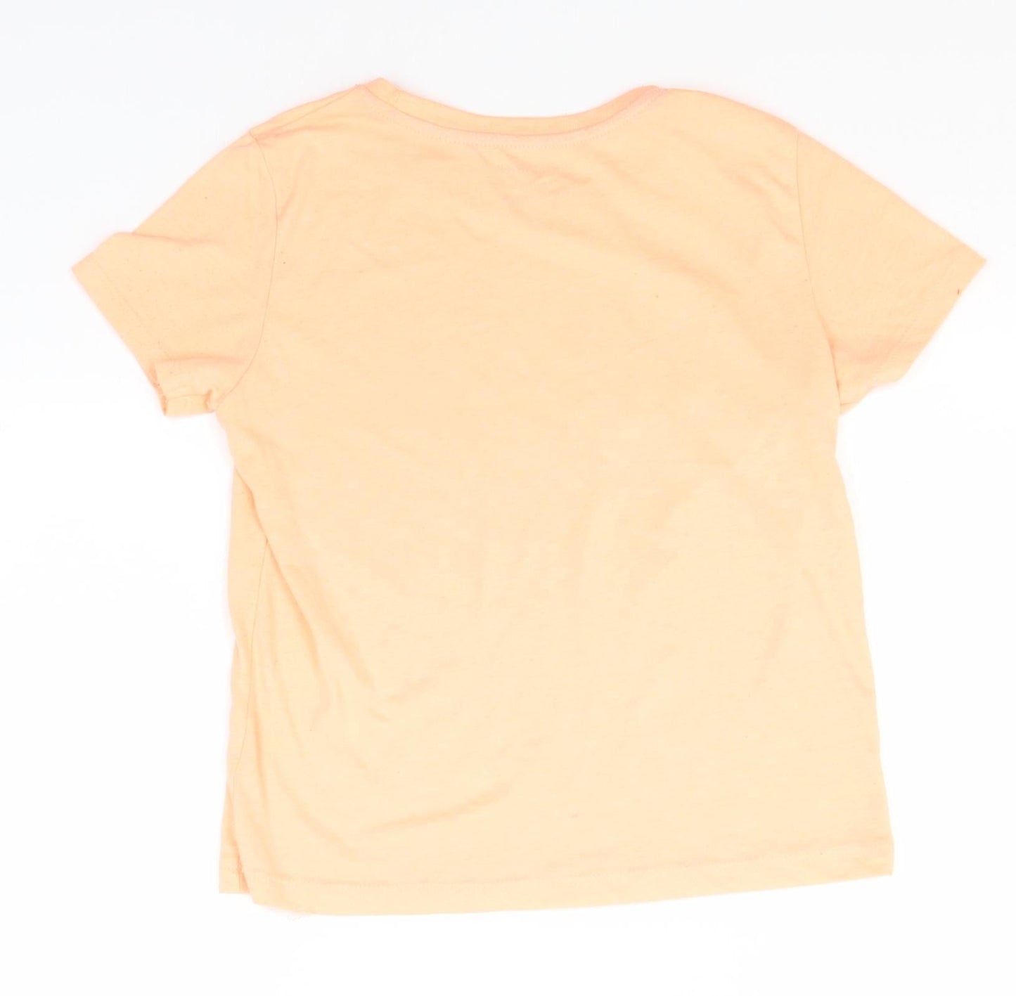 Primark Girls Orange  Polyester Basic T-Shirt Size 7-8 Years Round Neck  - Long Beach, California