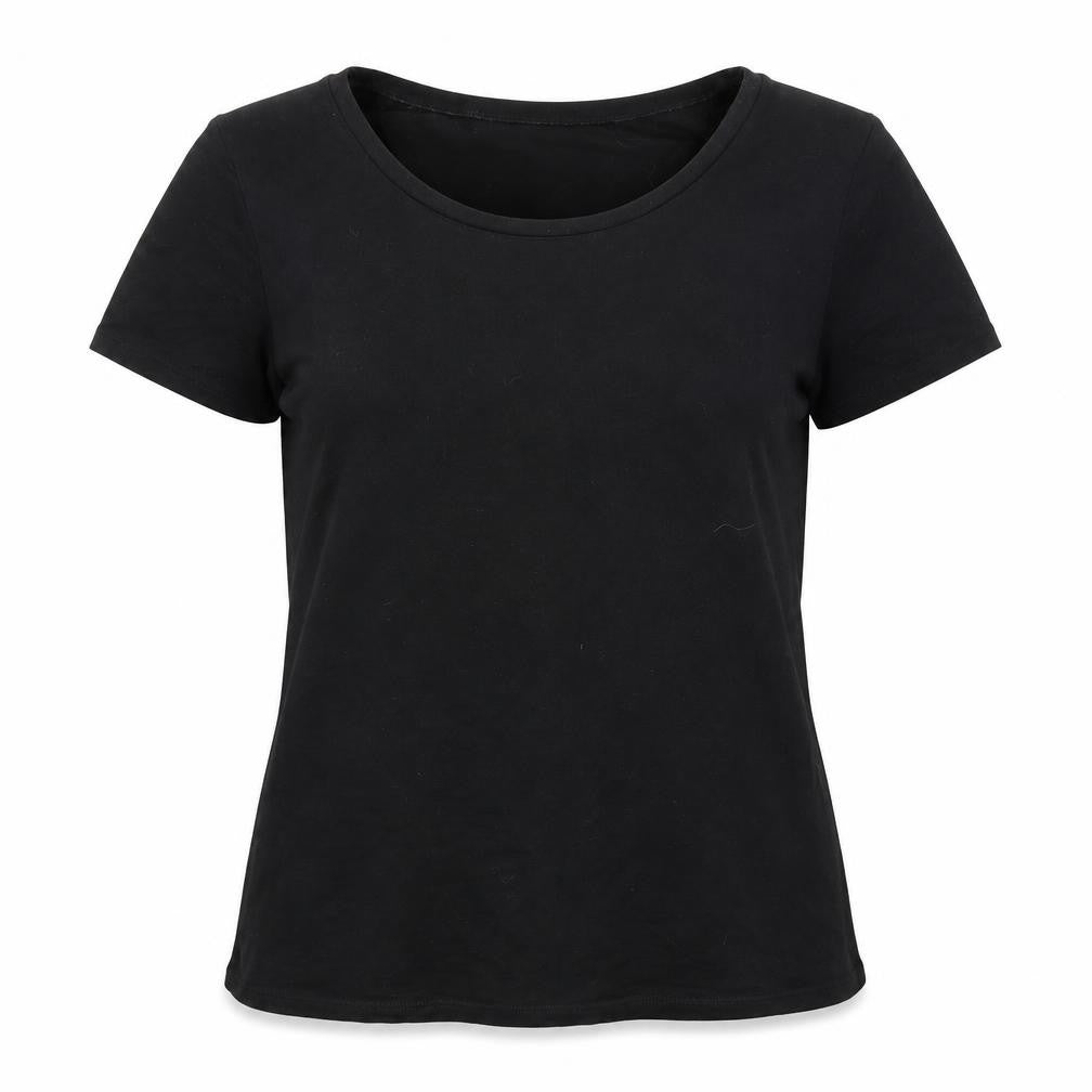 Womens UK Size M Preworn Black Basic T-Shirt