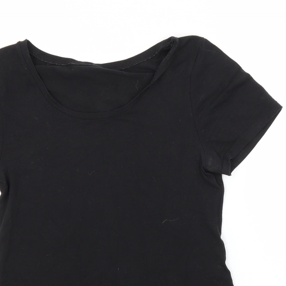 Womens UK Size M Preworn Black Basic T-Shirt