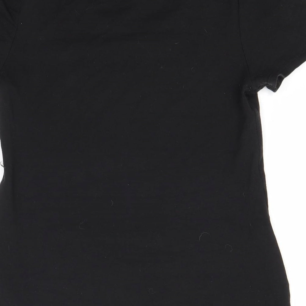 Womens UK Size M Preworn Black Basic T-Shirt