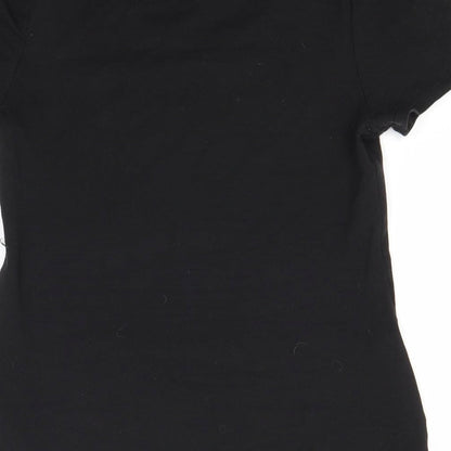 Womens UK Size M Preworn Black Basic T-Shirt