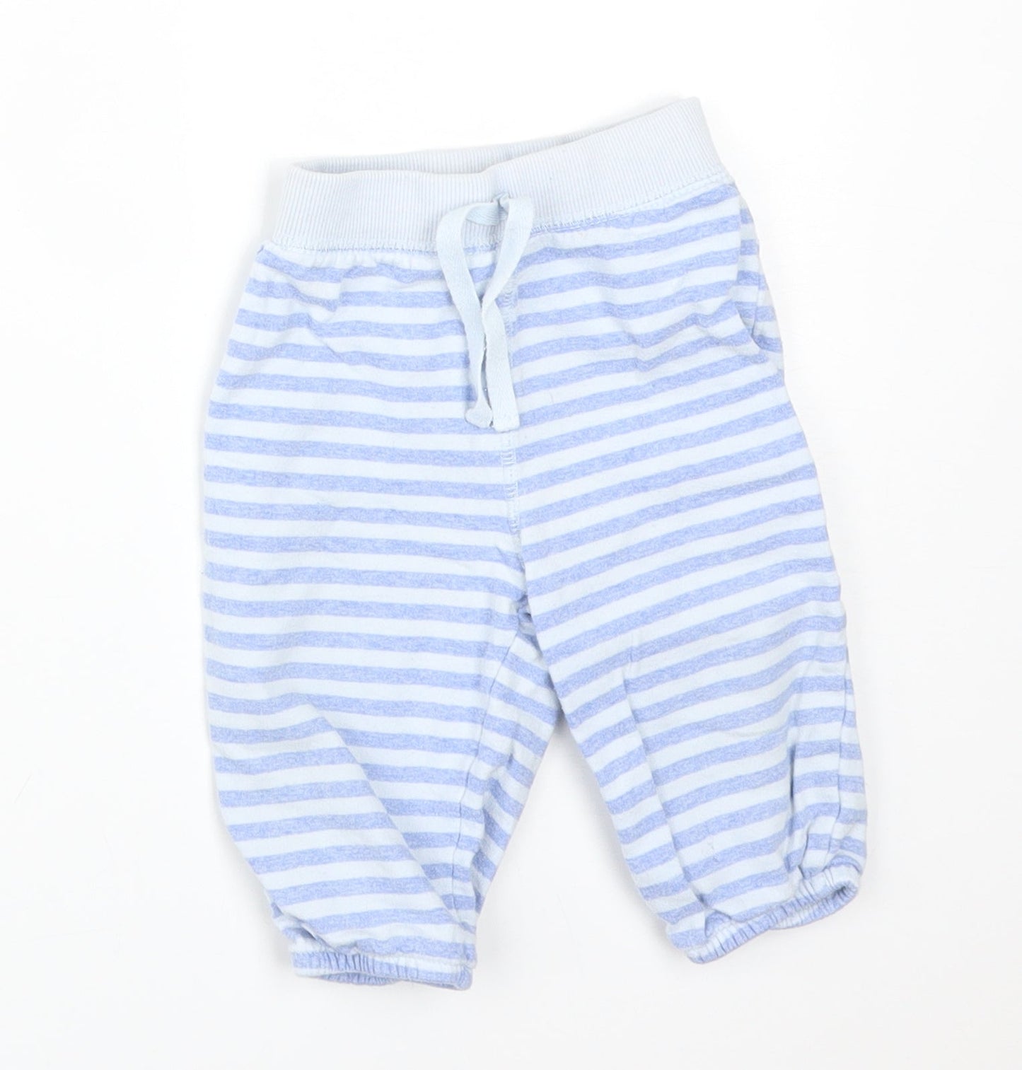 Matalan Baby Multicoloured Striped Cotton Jogger Trousers Size 6-9 Months
