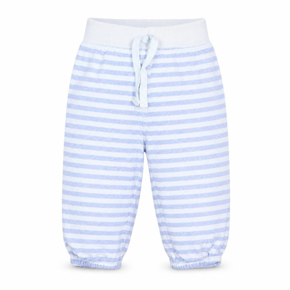 Front view of Matalan Baby Multicoloured Striped Cotton Jogger Trousers, size 6-9, Months