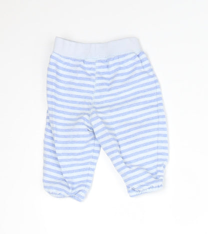 Matalan Baby Multicoloured Striped Cotton Jogger Trousers Size 6-9 Months