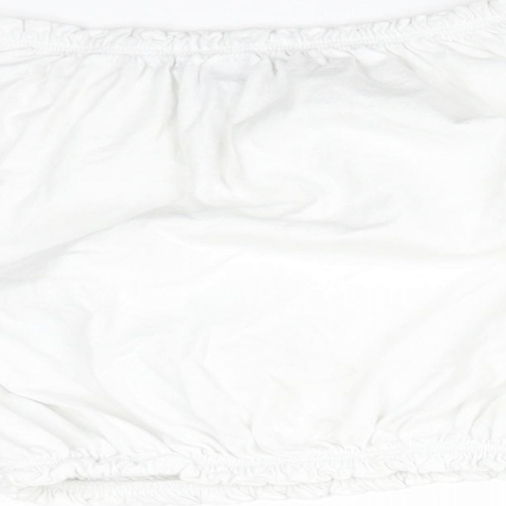 Primark Womens White  Cotton Basic T-Shirt Size 4 Off the Shoulder