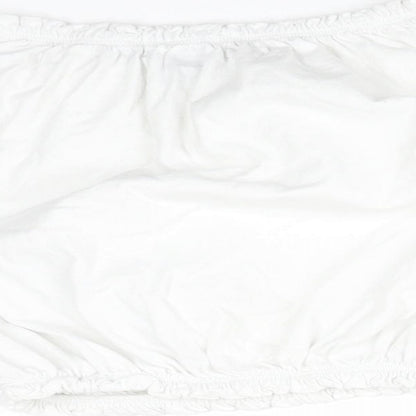 Primark Womens White  Cotton Basic T-Shirt Size 4 Off the Shoulder