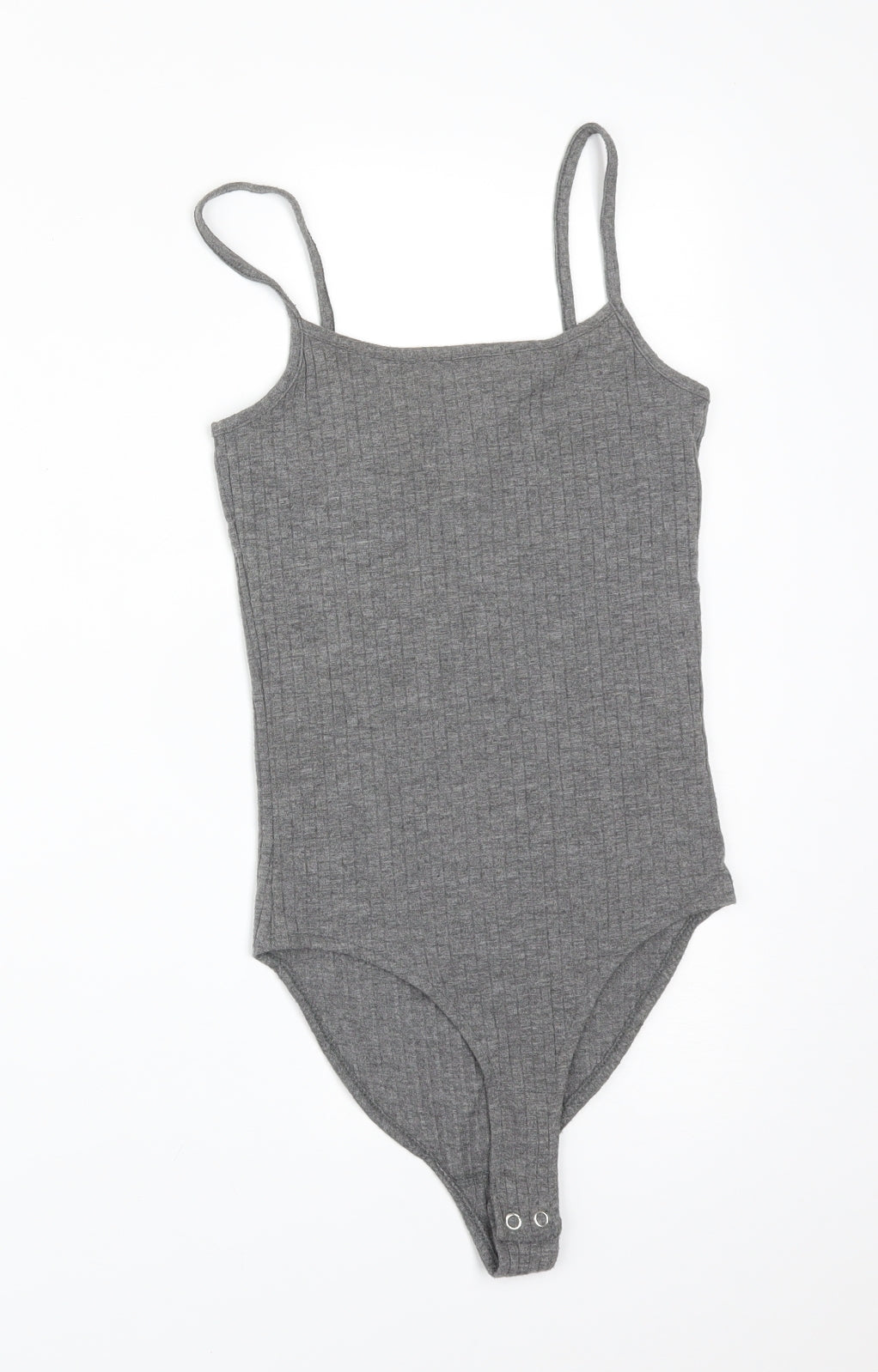 Primark Womens Grey Striped Polyester Bodysuit One-Piece Size 4