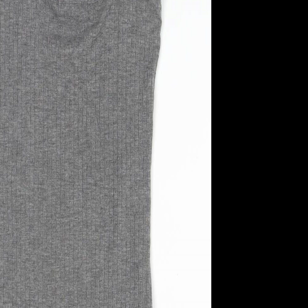 Primark Womens Grey Striped Polyester Bodysuit One-Piece Size 4