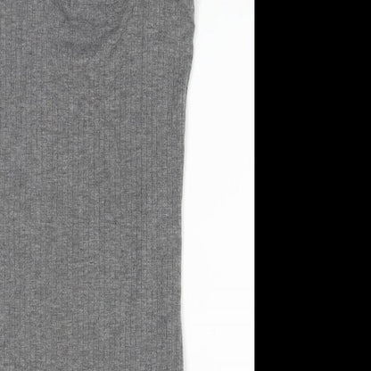 Primark Womens Grey Striped Polyester Bodysuit One-Piece Size 4