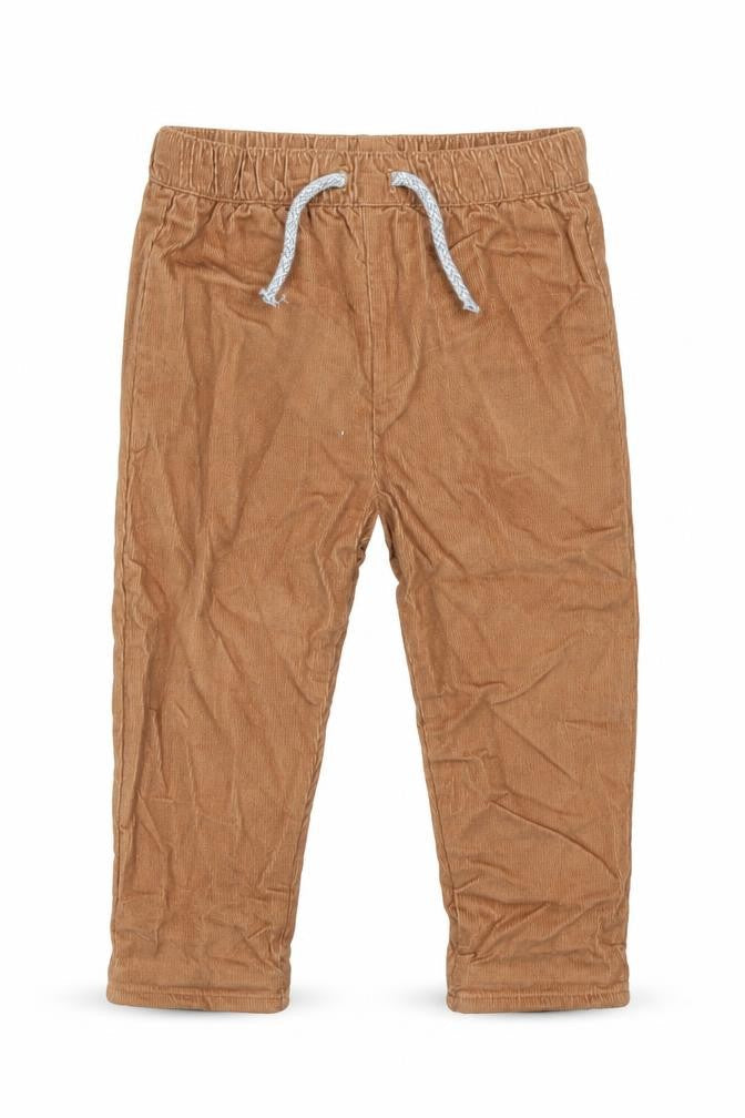 Front view of Nutmeg boys’ brown cotton trousers, size 9-12, months