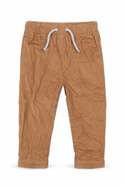 Front view of Nutmeg boys’ brown cotton trousers, size 9-12, months
