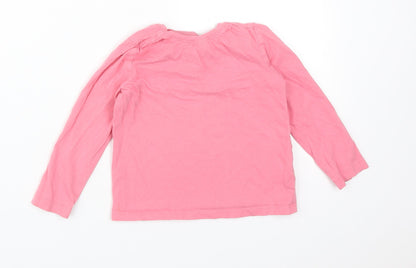 NEXT Girls Pink  Cotton Basic T-Shirt Size 18-24 Months Round Neck