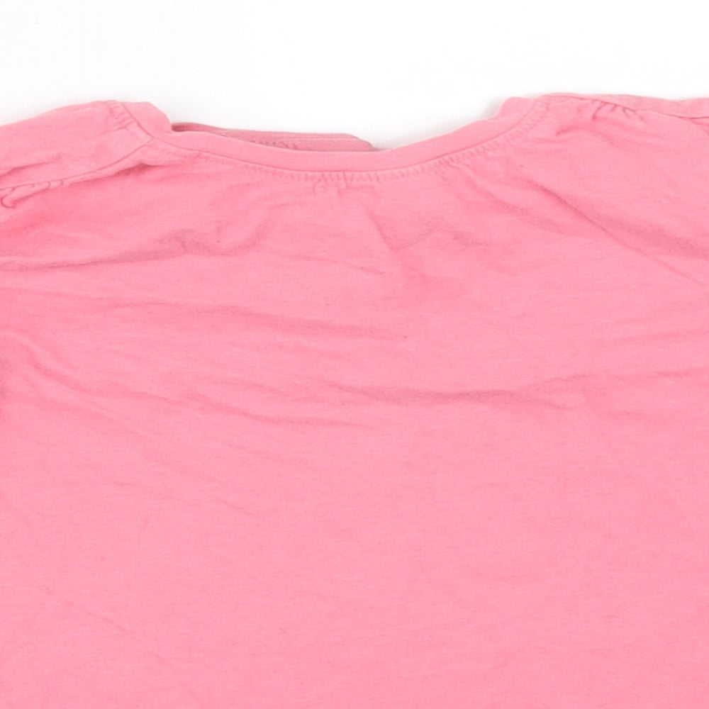 NEXT Girls Pink  Cotton Basic T-Shirt Size 18-24 Months Round Neck