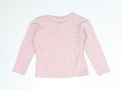 Primark Girls Pink  Viscose Basic T-Shirt Size 4-5 Years Round Neck  - TEAM UNICORN