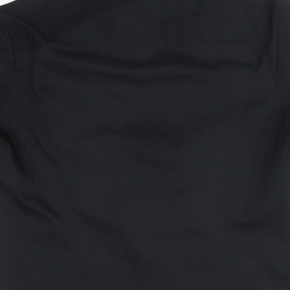 George Womens Black  Polyester Basic Button-Up Size 12 Collared