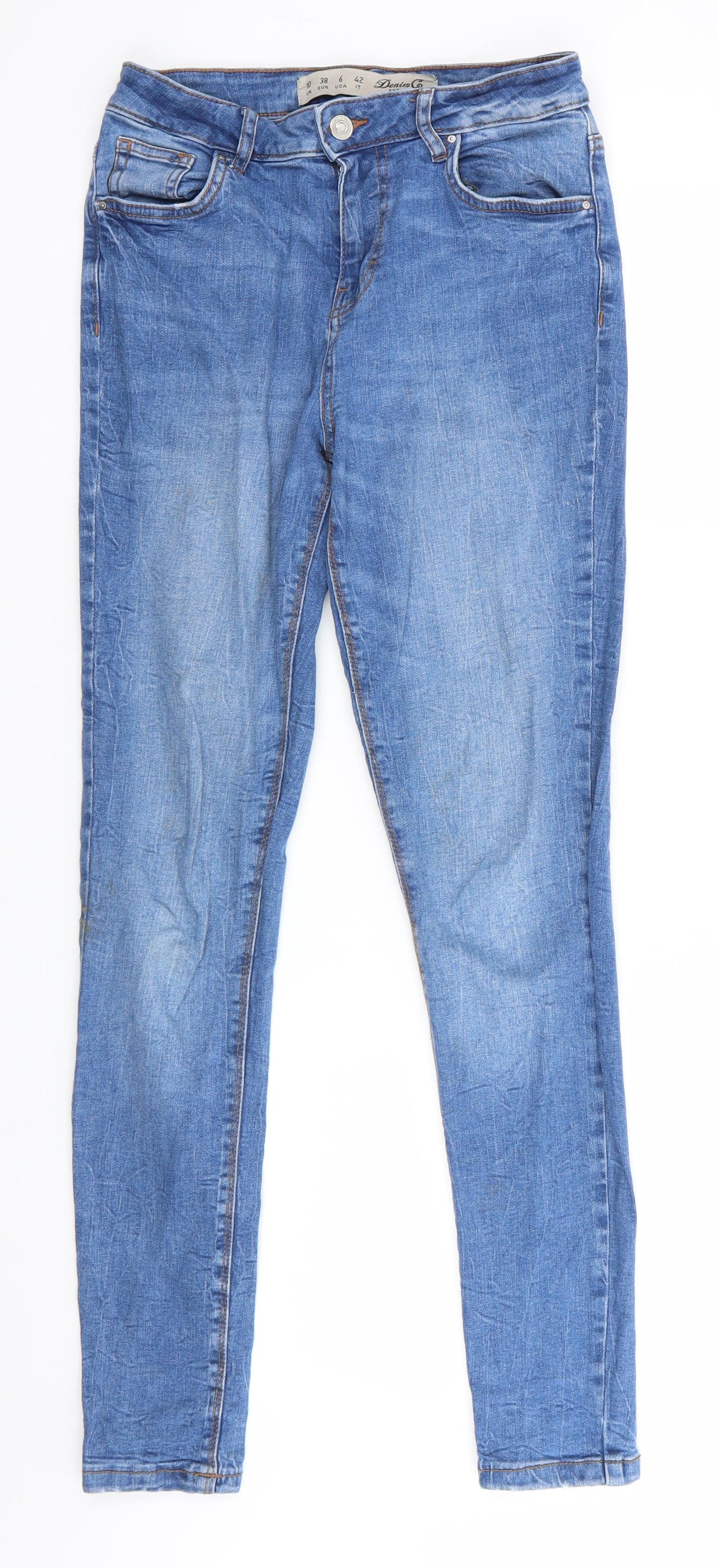 Denim Co Womens Blue  Cotton Skinny Jeans Size 10 L28 in Regular  - Mid Blue