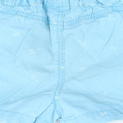 Victor Dodea Boys Blue Floral  Cargo Trousers Size 12 Months   - Palm Tree Print Back Elastication
