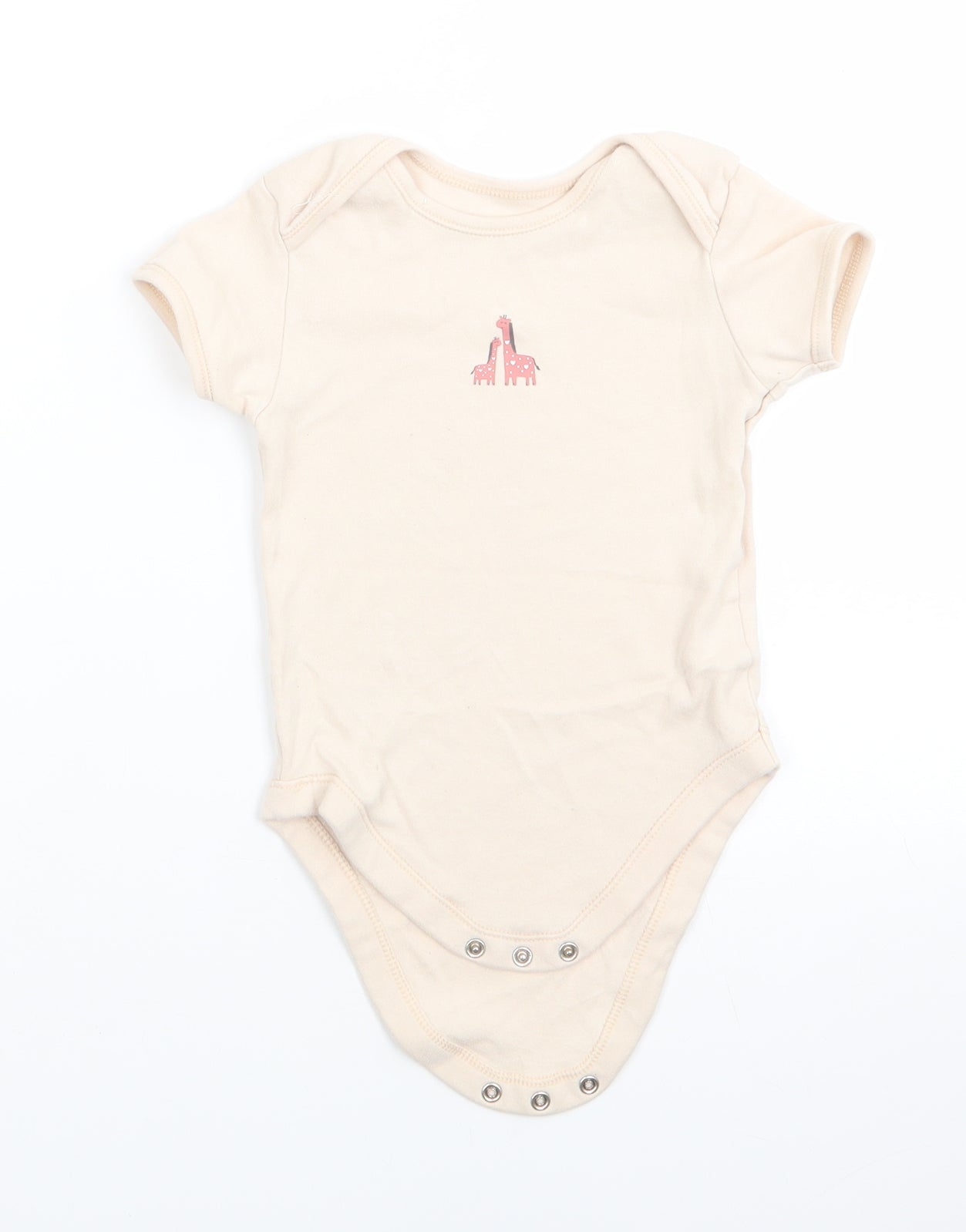 George Boys Beige Animal Print Cotton Romper One-Piece Size 18-24 Months   - Light beige Giraffe