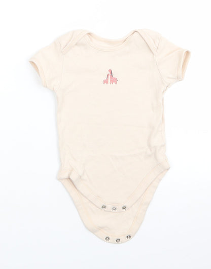 George Boys Beige Animal Print Cotton Romper One-Piece Size 18-24 Months   - Light beige Giraffe