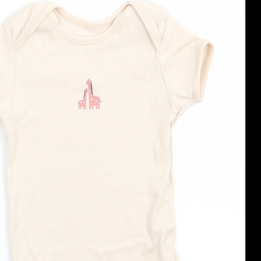 George Boys Beige Animal Print Cotton Romper One-Piece Size 18-24 Months   - Light beige Giraffe