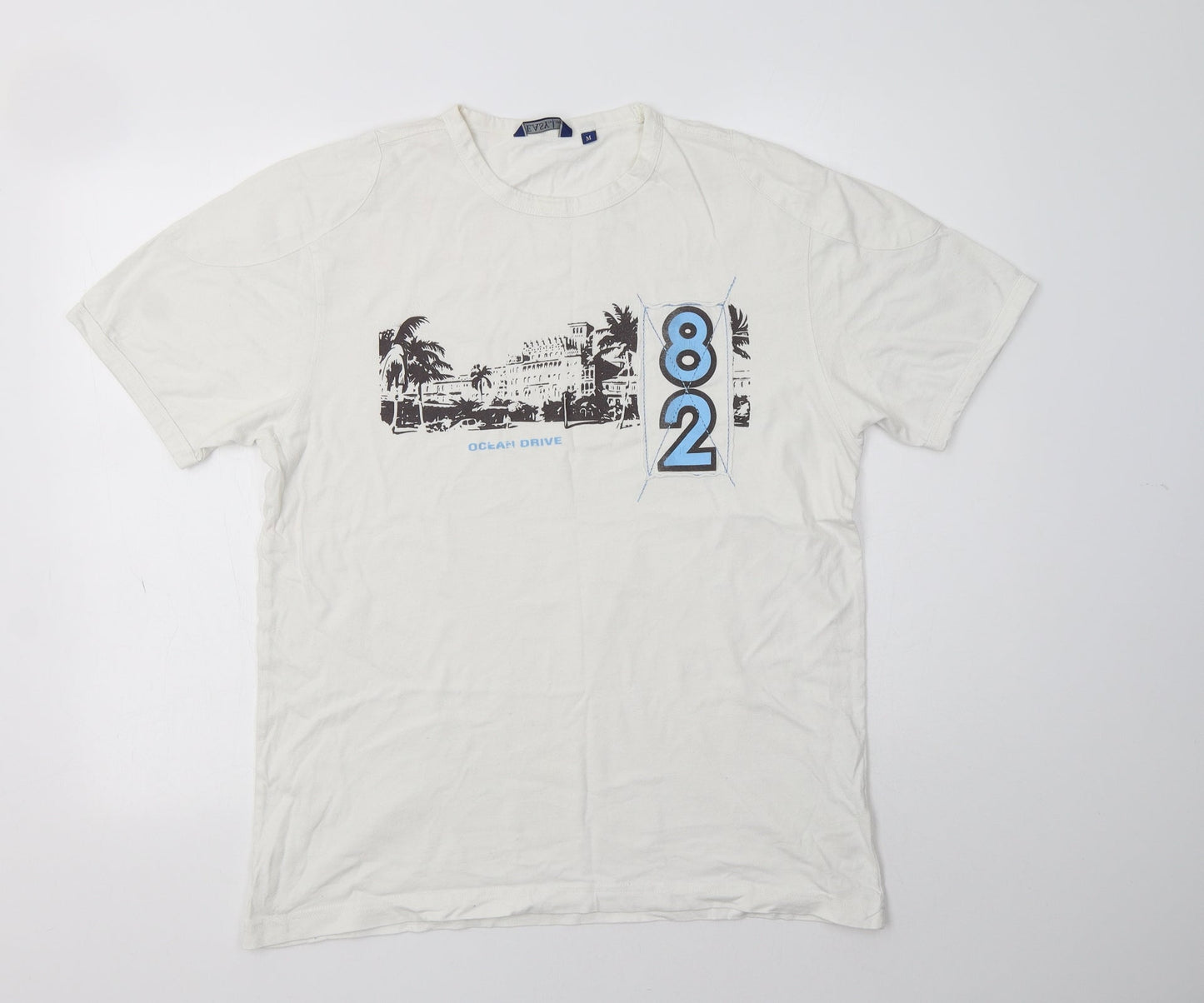 Matalan Mens White  Cotton  T-Shirt Size M Crew Neck