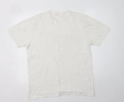 Matalan Mens White  Cotton  T-Shirt Size M Crew Neck