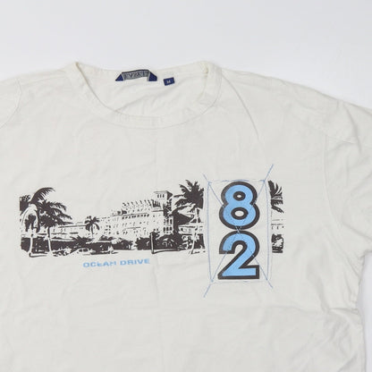 Matalan Mens White  Cotton  T-Shirt Size M Crew Neck