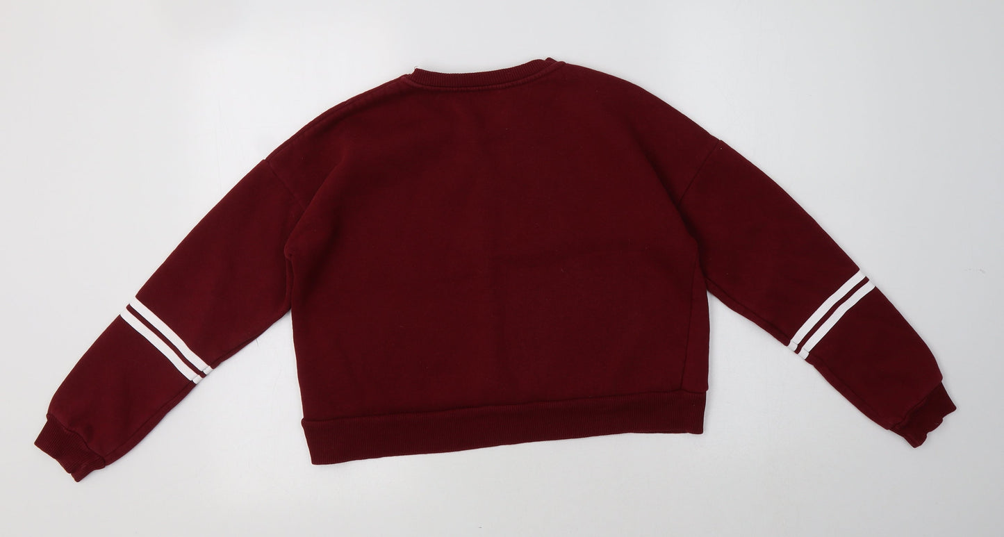 Matalan Girls Red  Cotton Pullover Sweatshirt Size 13 Years   - L.A.