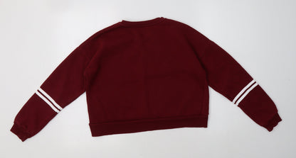 Matalan Girls Red  Cotton Pullover Sweatshirt Size 13 Years   - L.A.