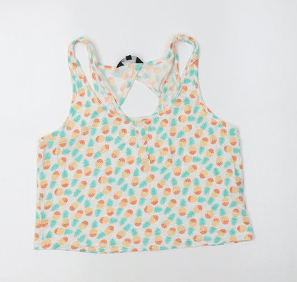 Womens UK Size 12 New Look White Cropped Tank