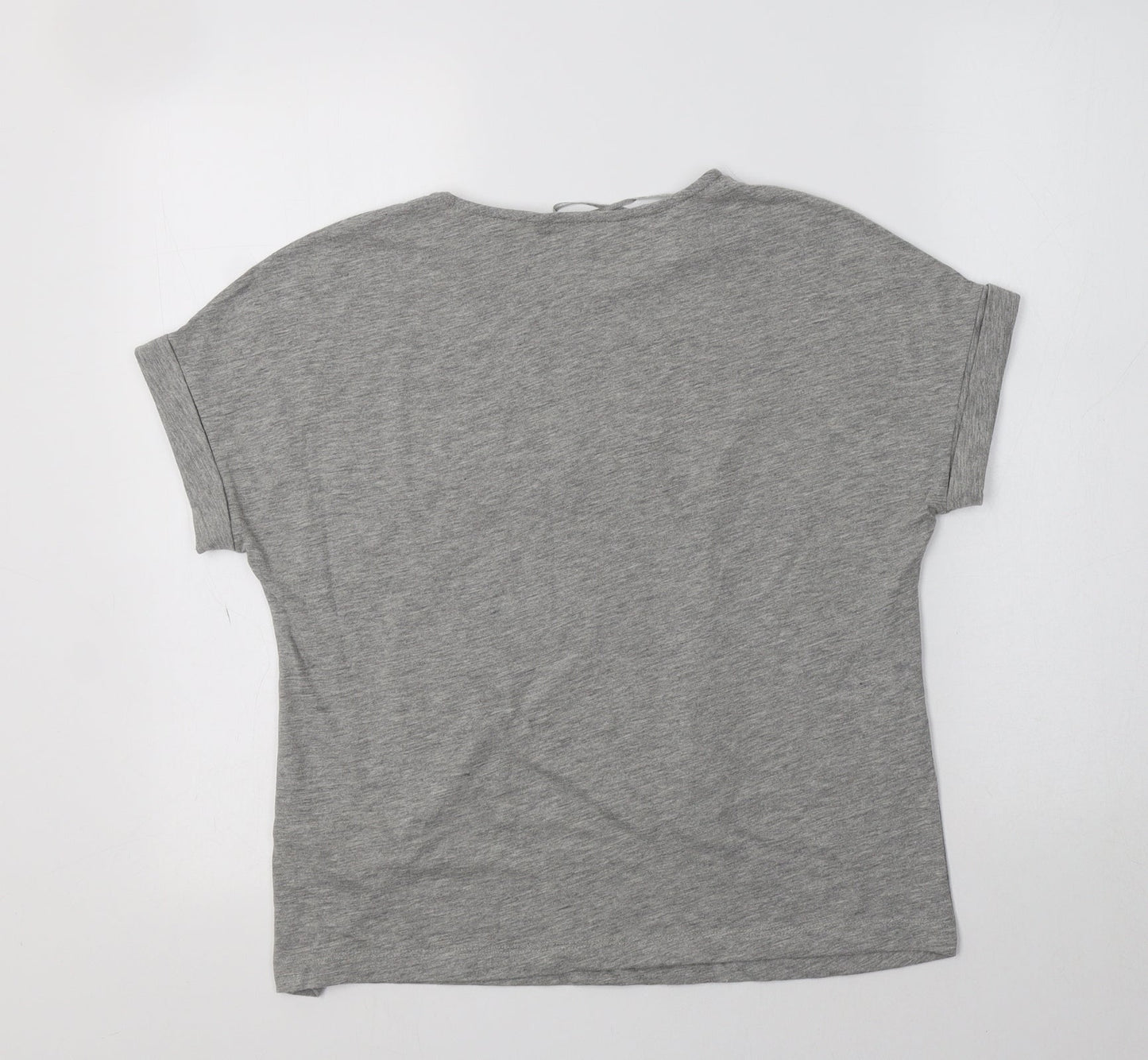 Womens UK Size 8 Red Herring Grey Basic T-Shirt