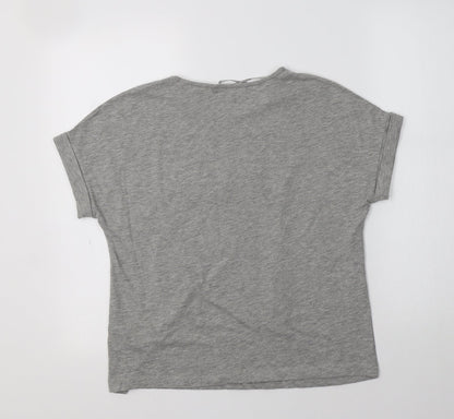 Womens UK Size 8 Red Herring Grey Basic T-Shirt